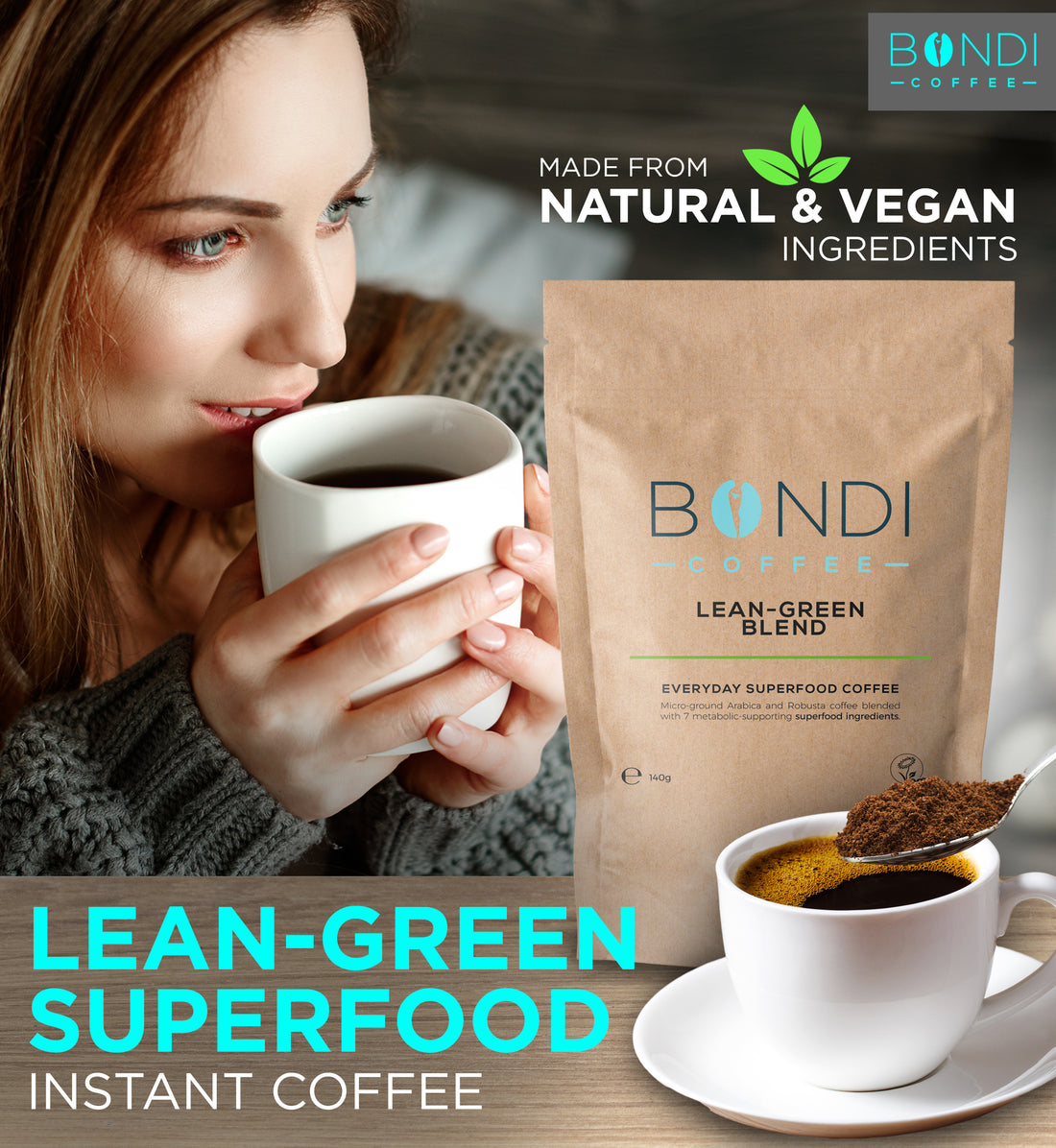 Lean - Green Superfood Instant Coffee 140g