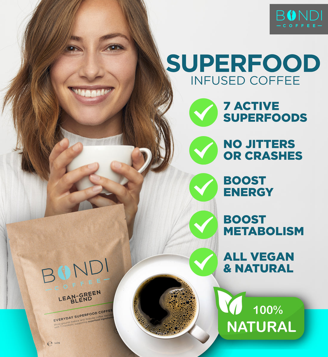 Lean - Green Superfood Instant Coffee 140g
